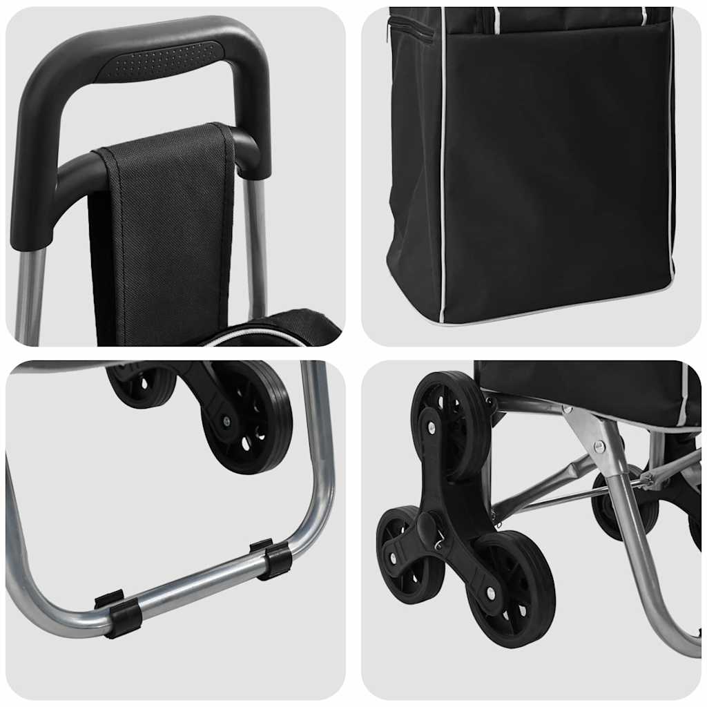 Shopping Trolley Folding Black 39.5 x 33 x 93 cm Oxford fabric