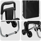 Shopping Trolley Folding Black 39.5 x 33 x 93 cm Oxford fabric