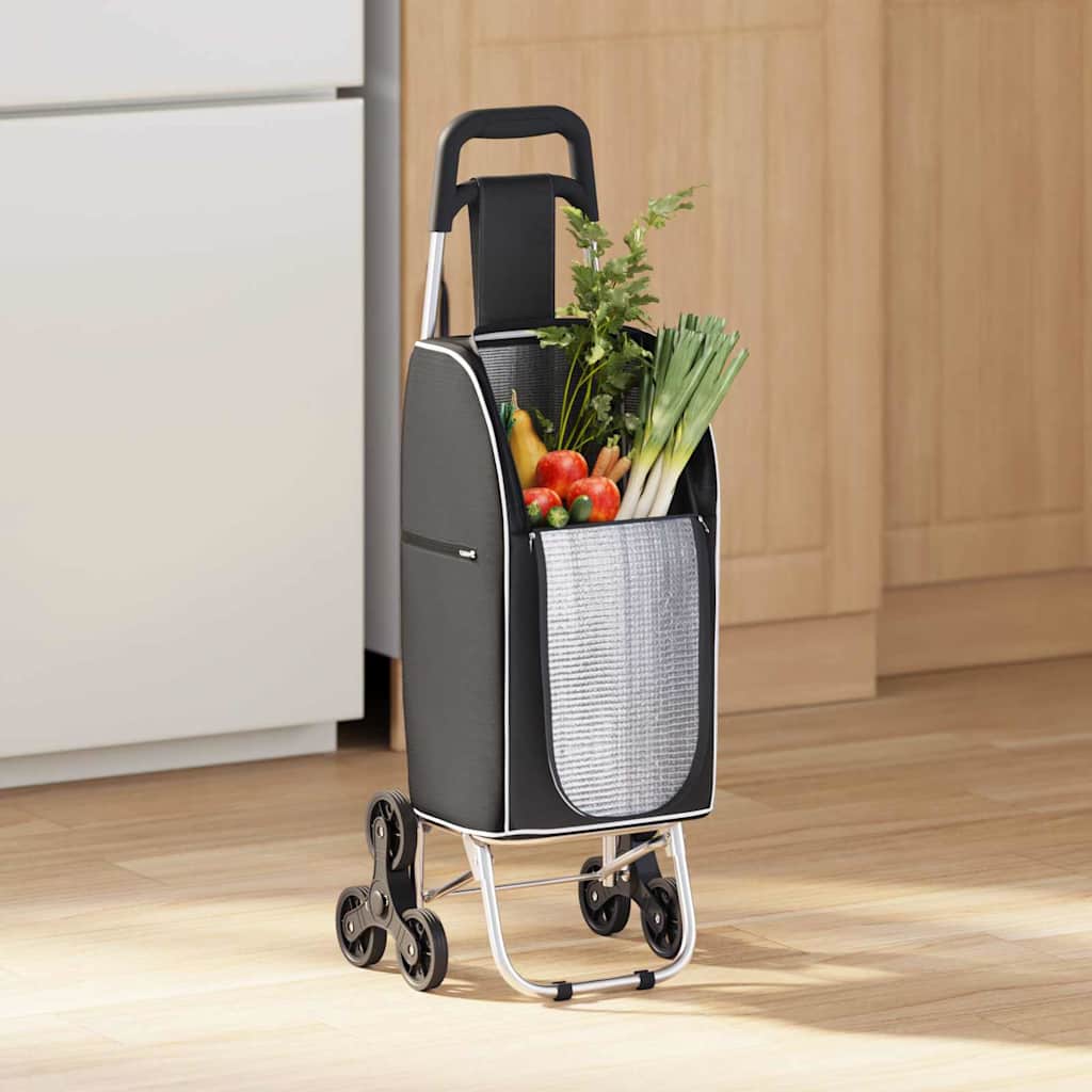 Shopping Trolley Folding Black 39.5 x 33 x 93 cm Oxford fabric