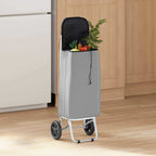 Shopping Trolley Folding Grey 35 x 28 x 92 cm Oxford fabric