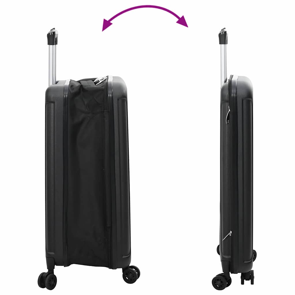 Suitcase Folding with Lock Black 43 x 27 x 66 cm ABS Plastic