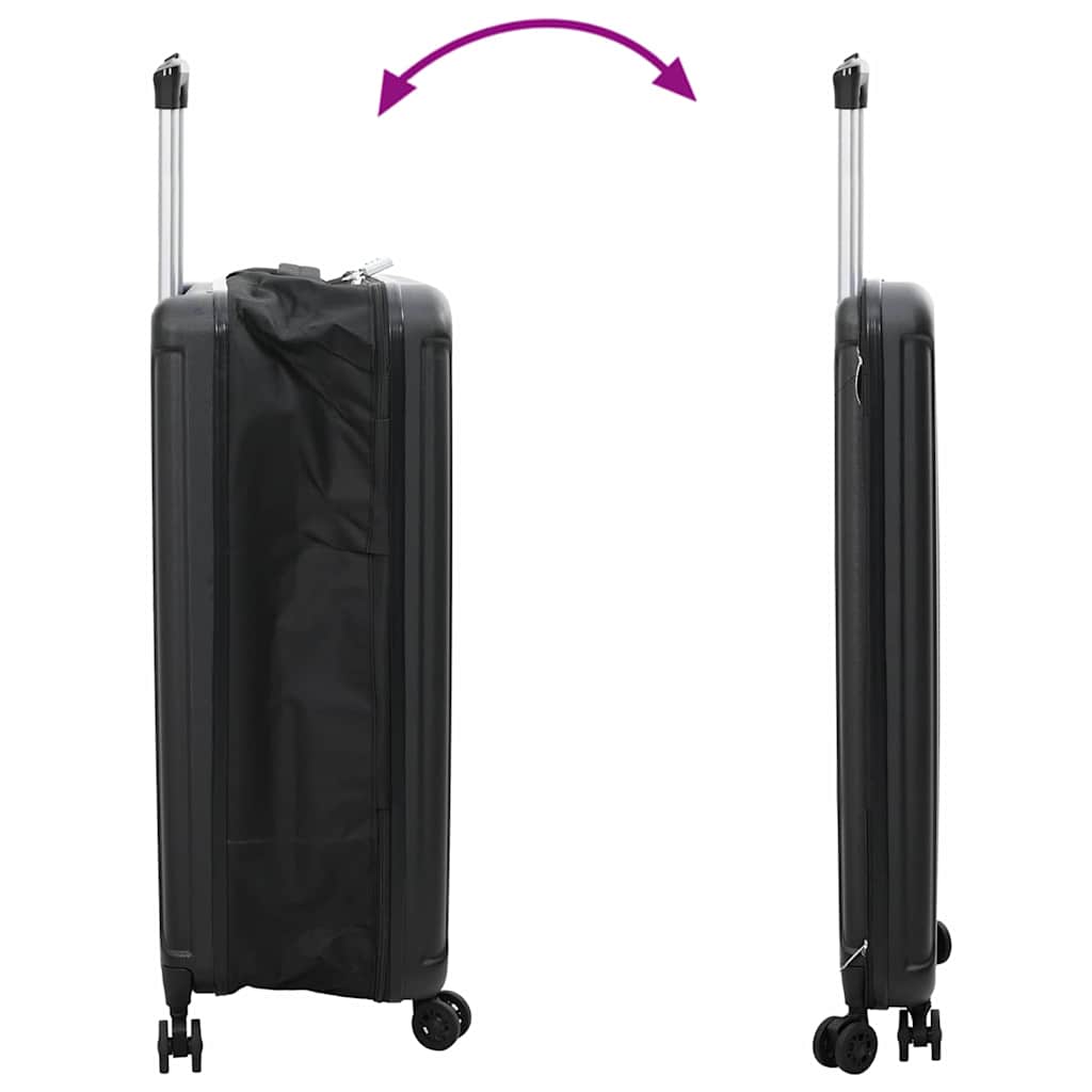 Suitcase Folding with Lock Black 50 x 30 x 76 cm ABS Plastic