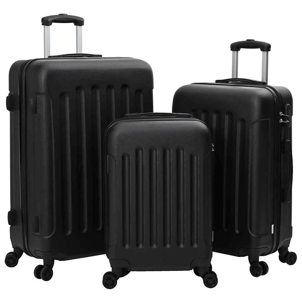 Suitcase with Lock 3 pcs Black 50 x 31 x 78 cm ABS Plastic