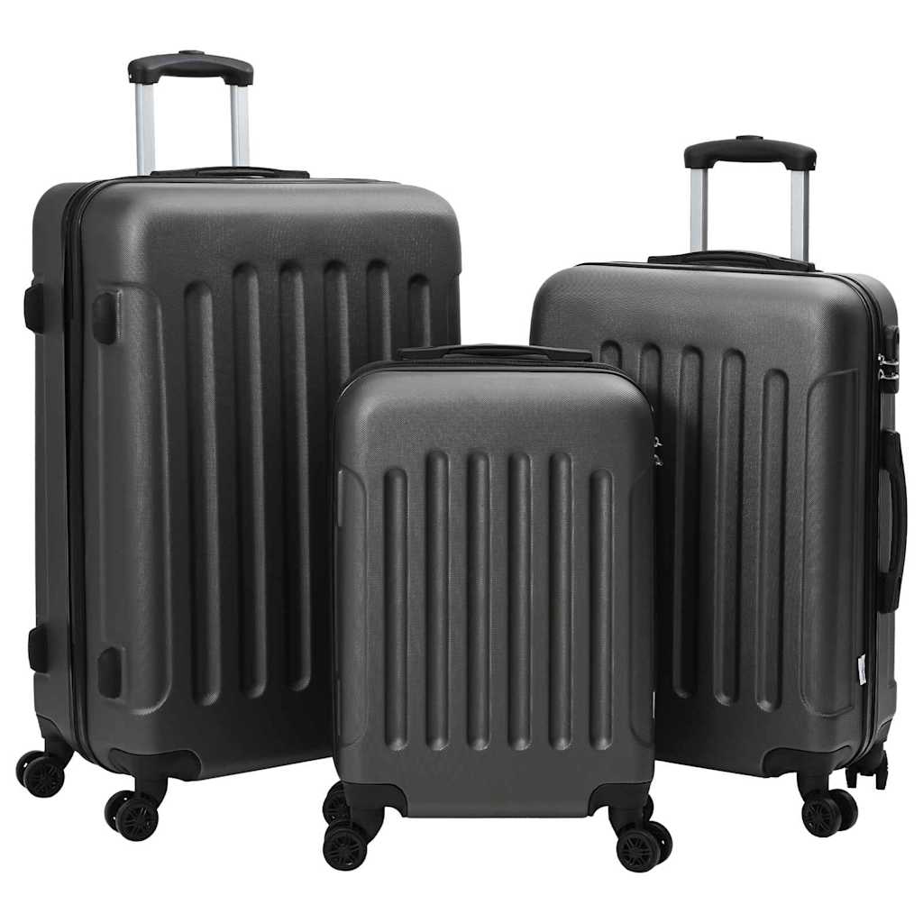 Suitcase with Lock 3 pcs Dark Grey 50 x 31 x 78 cm ABS Plastic