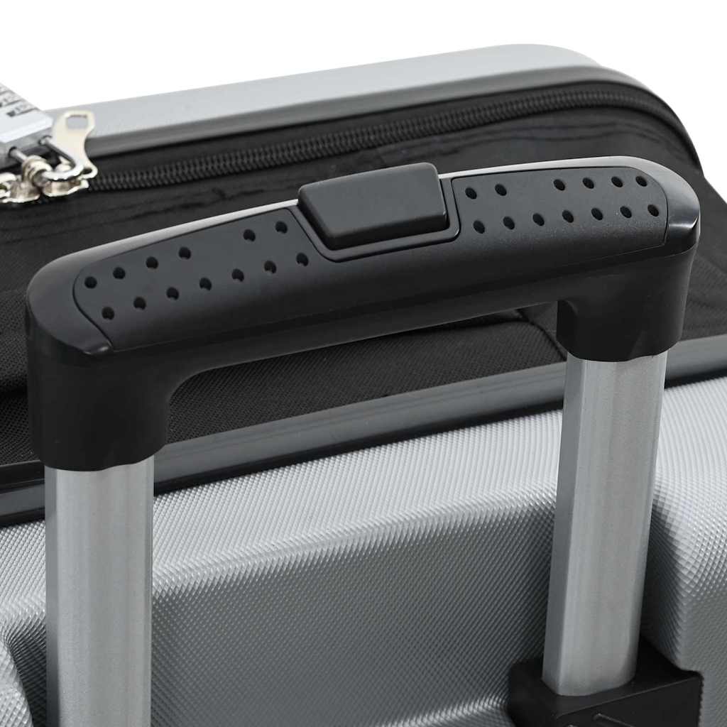 Suitcase Folding with Lock Silver 34 x 23 x 55.5 cm ABS Plastic