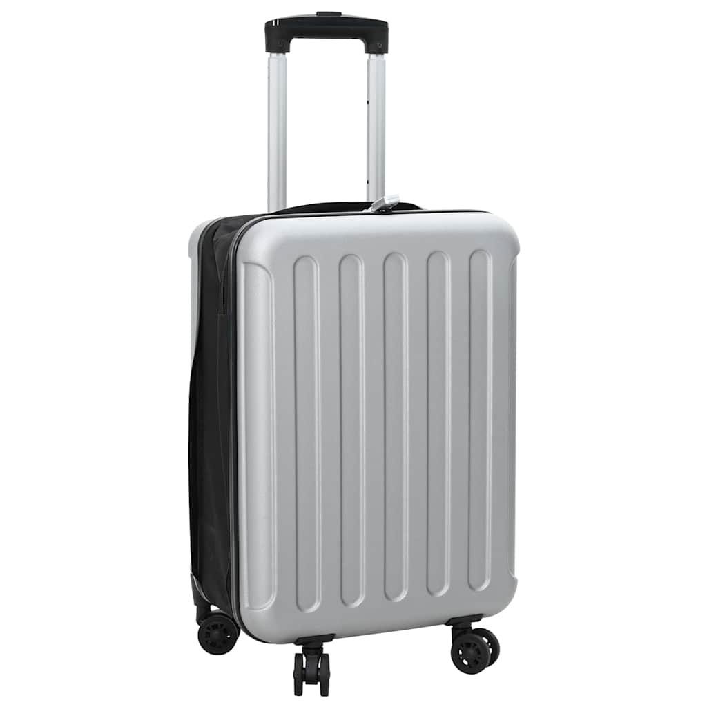 Suitcase Folding with Lock Silver 34 x 23 x 55.5 cm ABS Plastic
