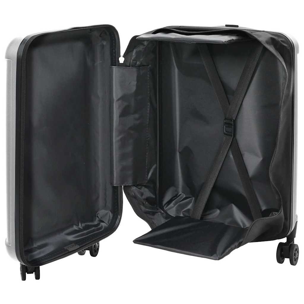 Suitcase Folding with Lock Silver 34 x 23 x 55.5 cm ABS Plastic