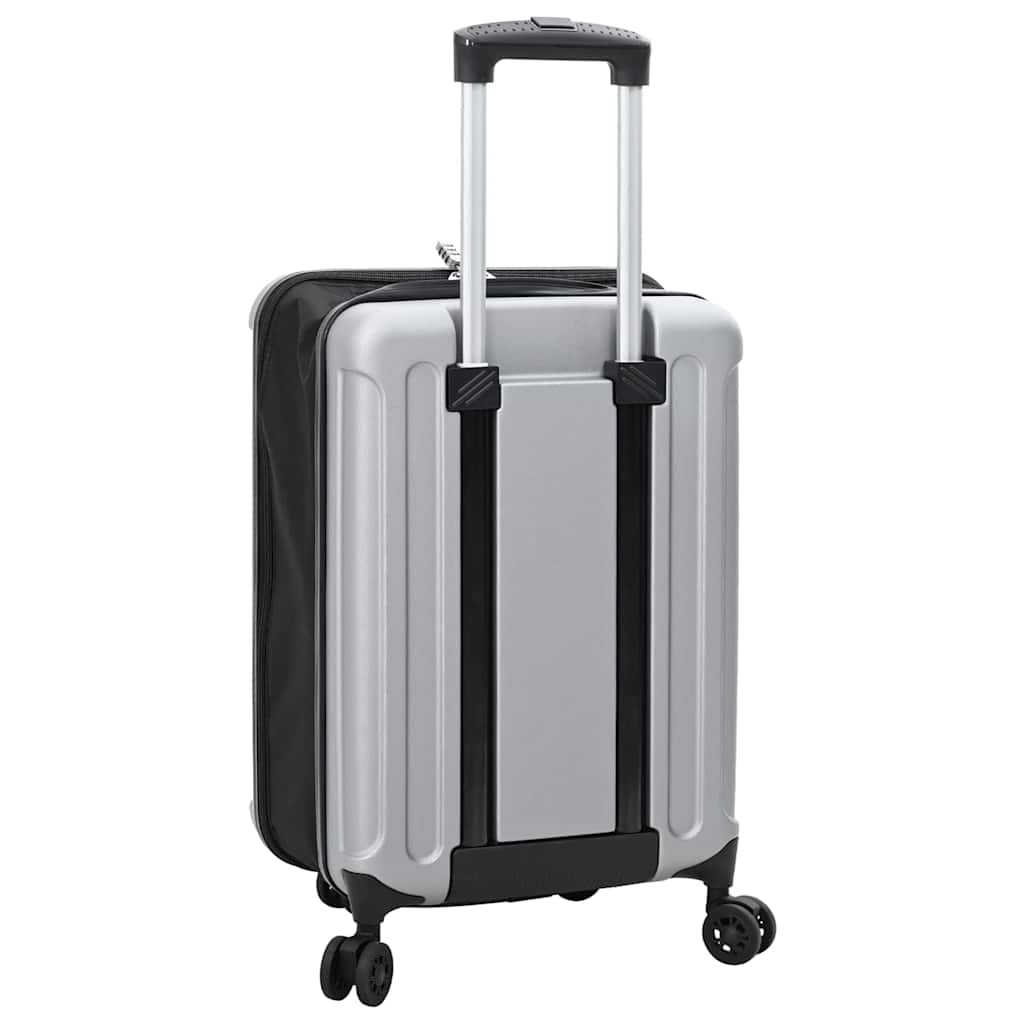 Suitcase Folding with Lock Silver 34 x 23 x 55.5 cm ABS Plastic