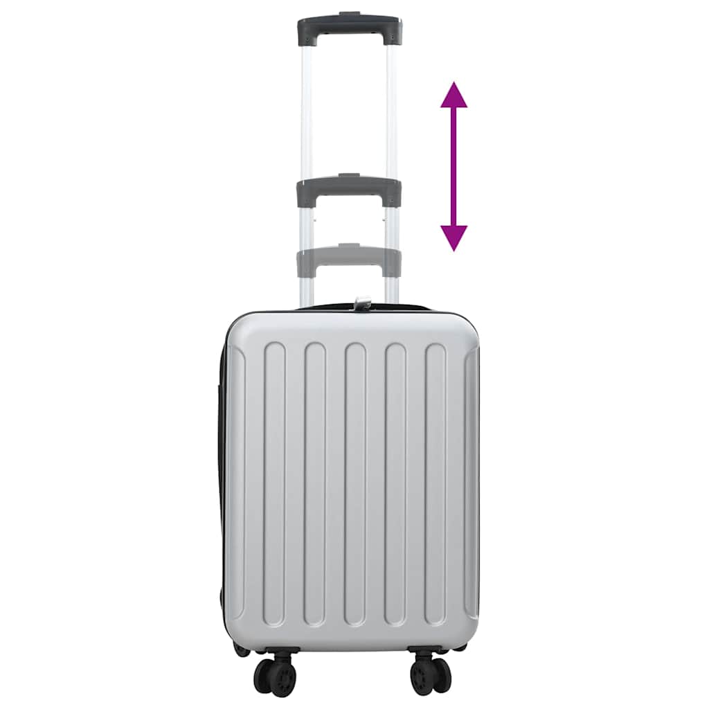 Suitcase Folding with Lock Silver 34 x 23 x 55.5 cm ABS Plastic