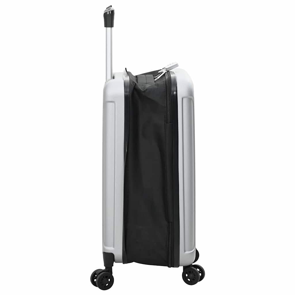 Suitcase Folding with Lock Silver 34 x 23 x 55.5 cm ABS Plastic