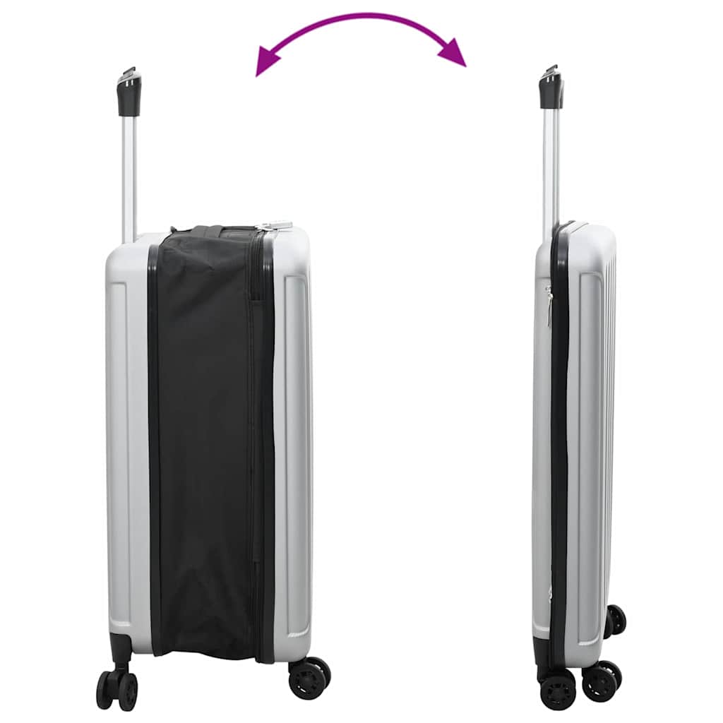 Suitcase Folding with Lock Silver 43 x 27 x 66 cm ABS Plastic