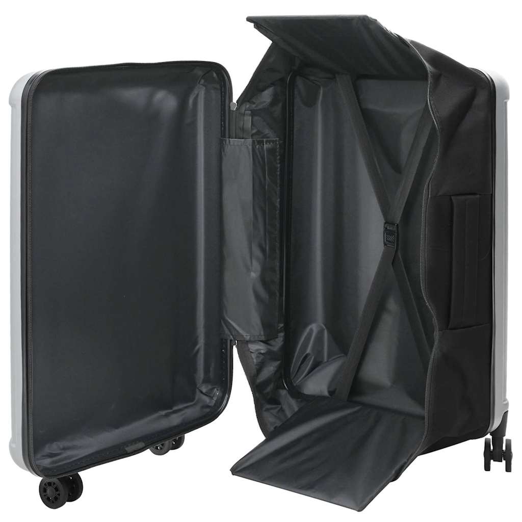 Suitcase Folding with Lock Silver 50 x 30 x 76 cm ABS Plastic