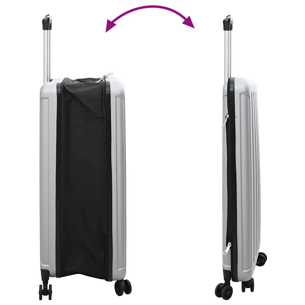 Suitcase Folding with Lock Silver 50 x 30 x 76 cm ABS Plastic