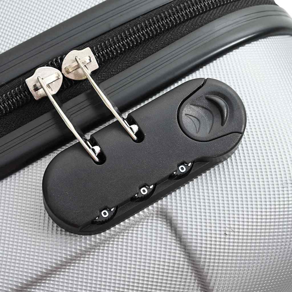 Suitcase with Lock 3 pcs Silver 50 x 31 x 78 cm ABS Plastic
