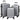 Suitcase Set 3 pcs Silver 50 x 31 x 78 cm ABS Plastic, Steel