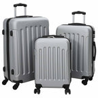 Suitcase with Lock 3 pcs Silver 50 x 31 x 78 cm ABS Plastic