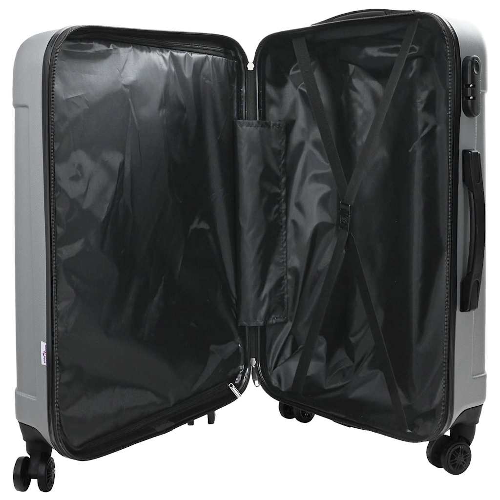 Suitcase with Lock 3 pcs Silver 50 x 31 x 78 cm ABS Plastic