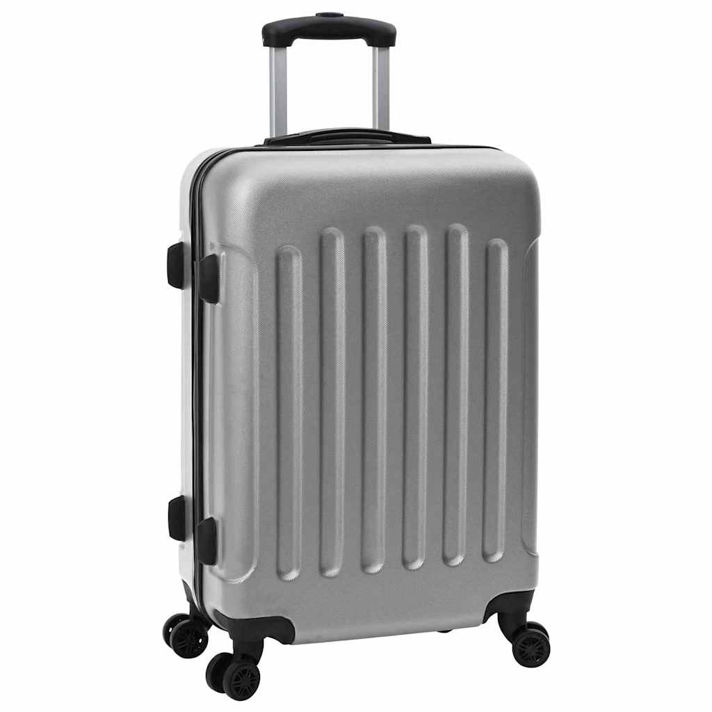 Suitcase with Lock 3 pcs Silver 50 x 31 x 78 cm ABS Plastic