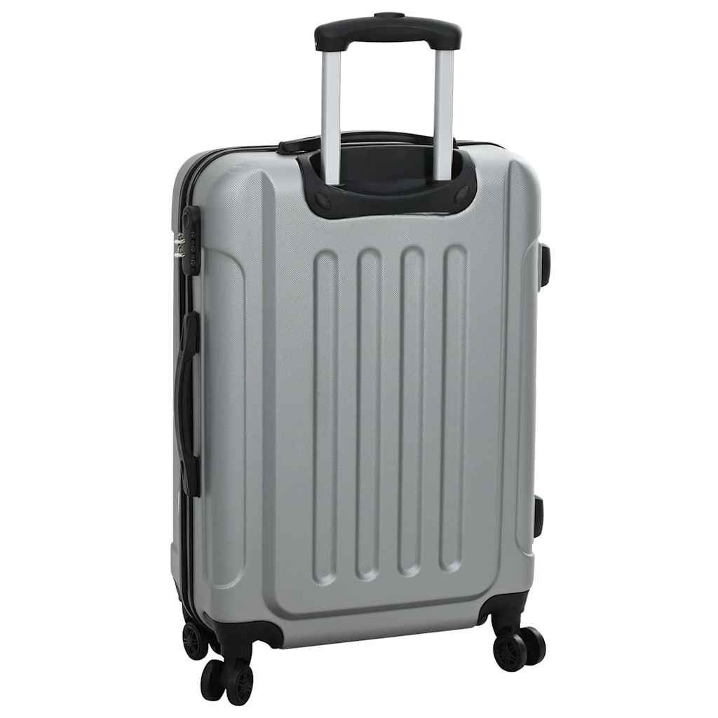 Suitcase with Lock 3 pcs Silver 50 x 31 x 78 cm ABS Plastic