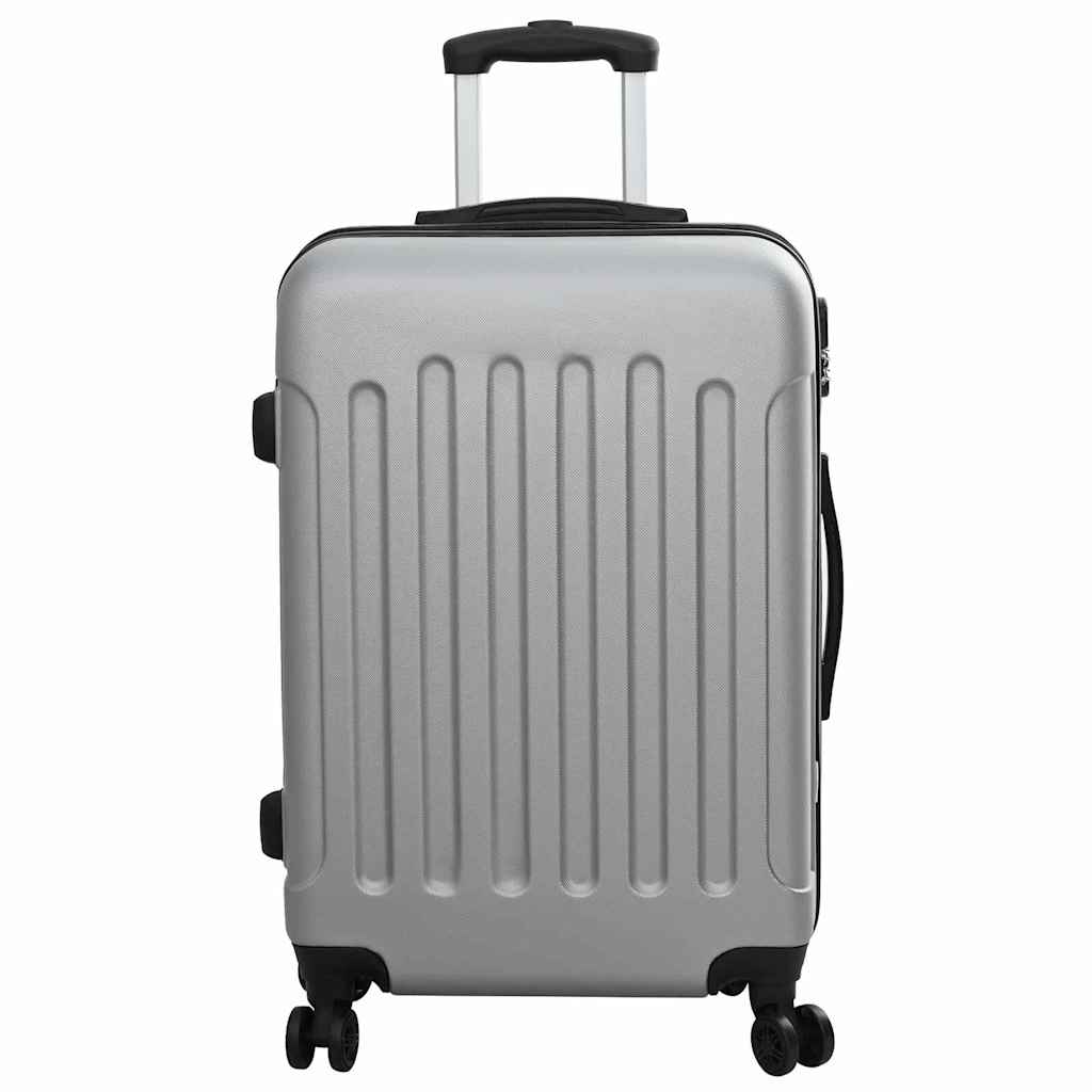 Suitcase with Lock 3 pcs Silver 50 x 31 x 78 cm ABS Plastic