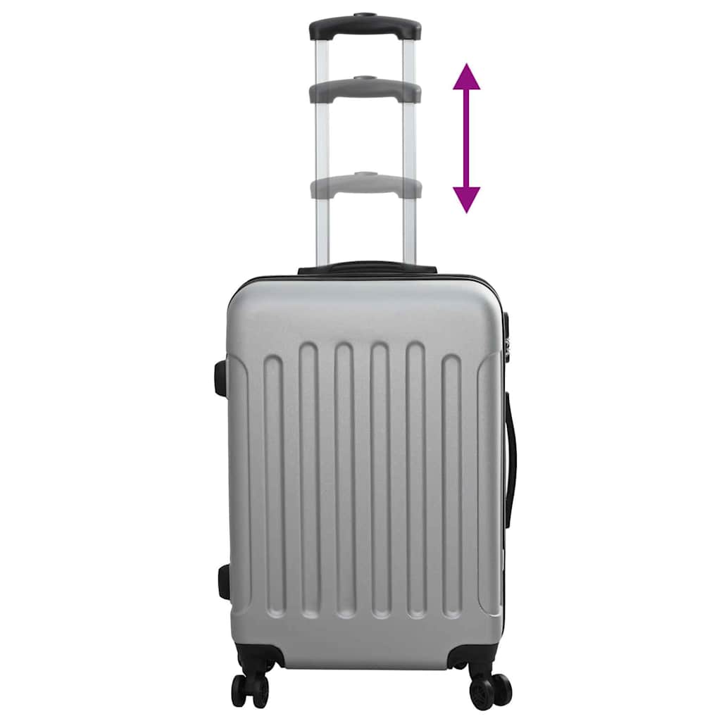 Suitcase with Lock 3 pcs Silver 50 x 31 x 78 cm ABS Plastic