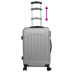 Suitcase with Lock 3 pcs Silver 50 x 31 x 78 cm ABS Plastic
