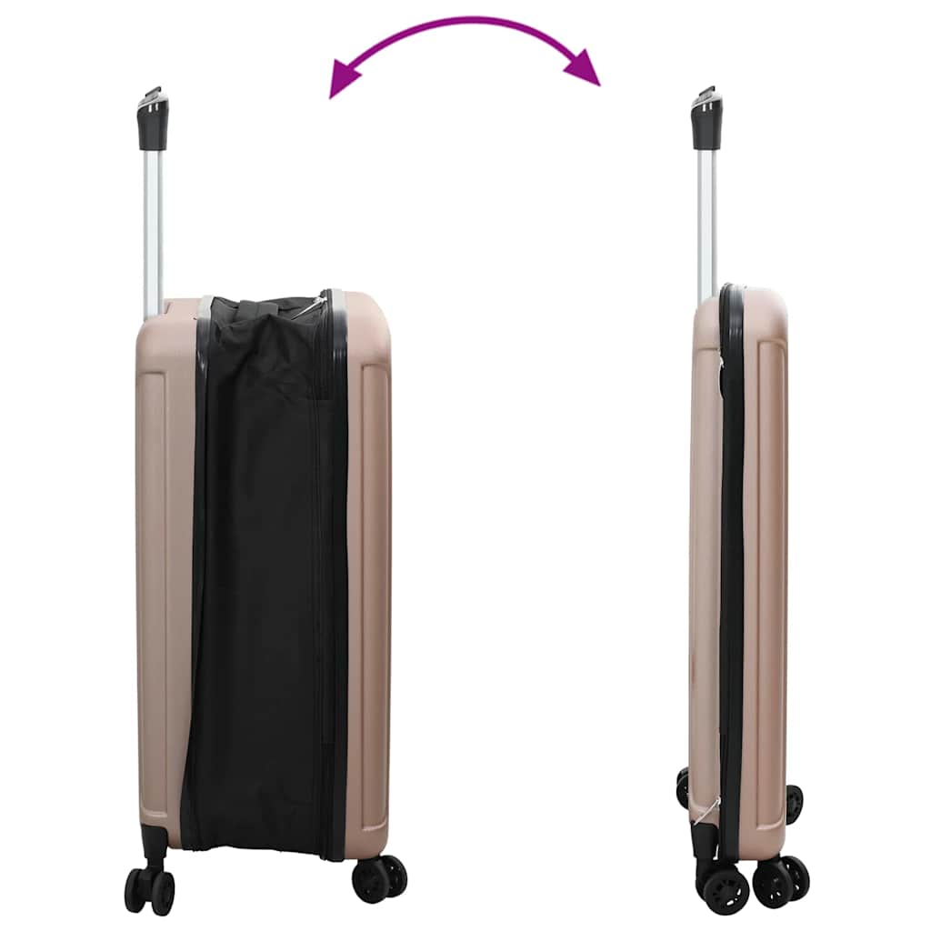 Suitcase Folding Rose gold 43 x 27 x 66 cm ABS Plastic
