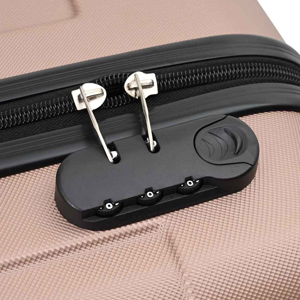 Suitcase with Lock 3 pcs Rose Gold 50 x 31 x 78 cm ABS Plastic