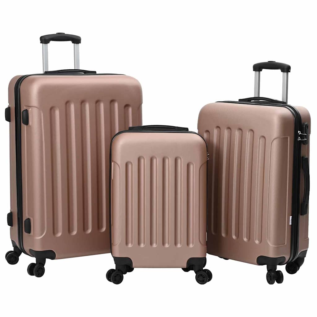 Suitcase with Lock 3 pcs Rose Gold 50 x 31 x 78 cm ABS Plastic