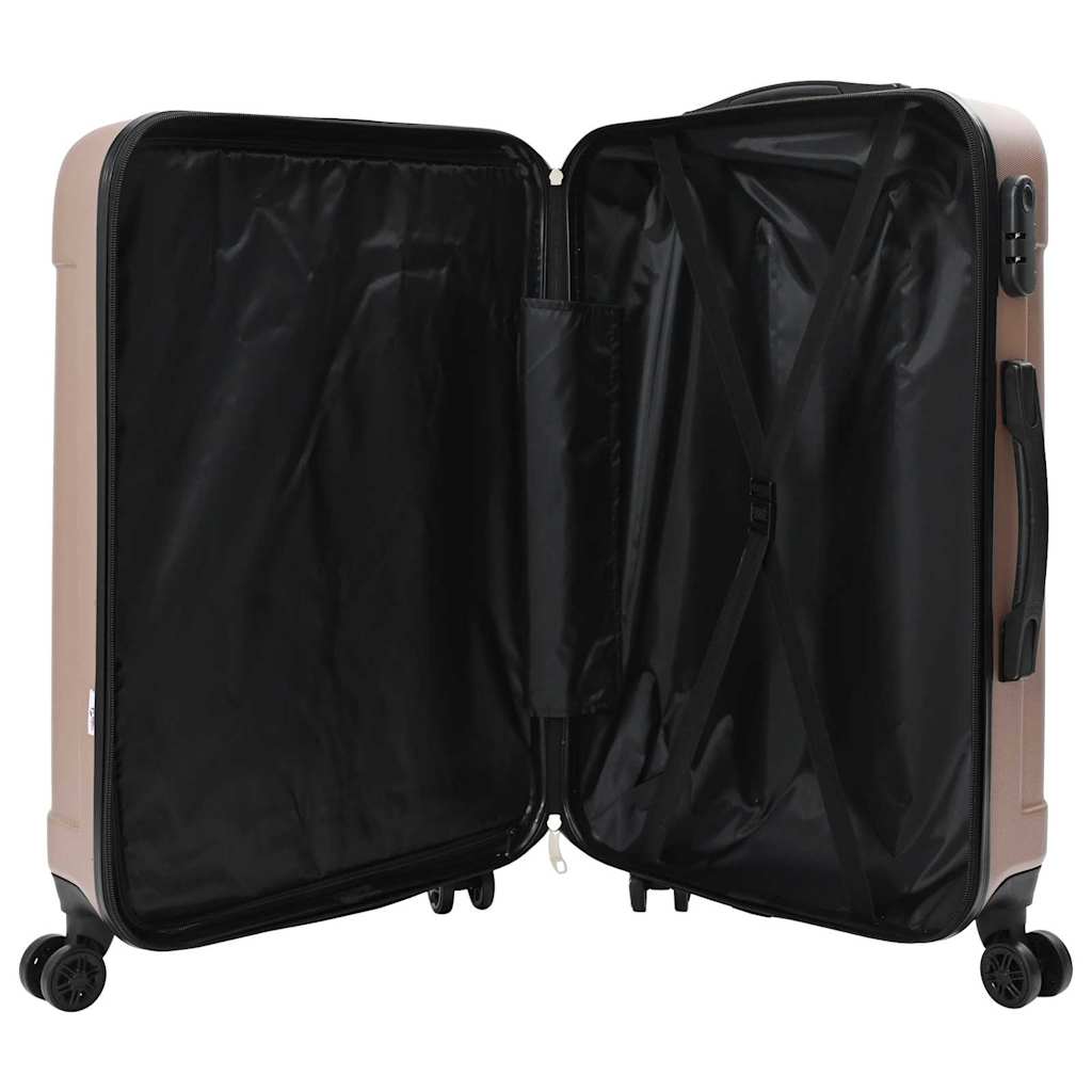 Suitcase with Lock 3 pcs Rose Gold 50 x 31 x 78 cm ABS Plastic