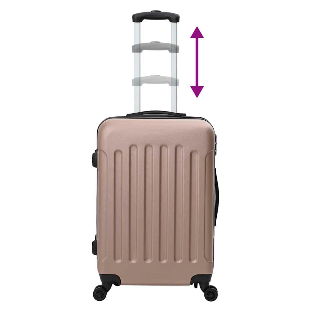 Suitcase with Lock 3 pcs Rose Gold 50 x 31 x 78 cm ABS Plastic