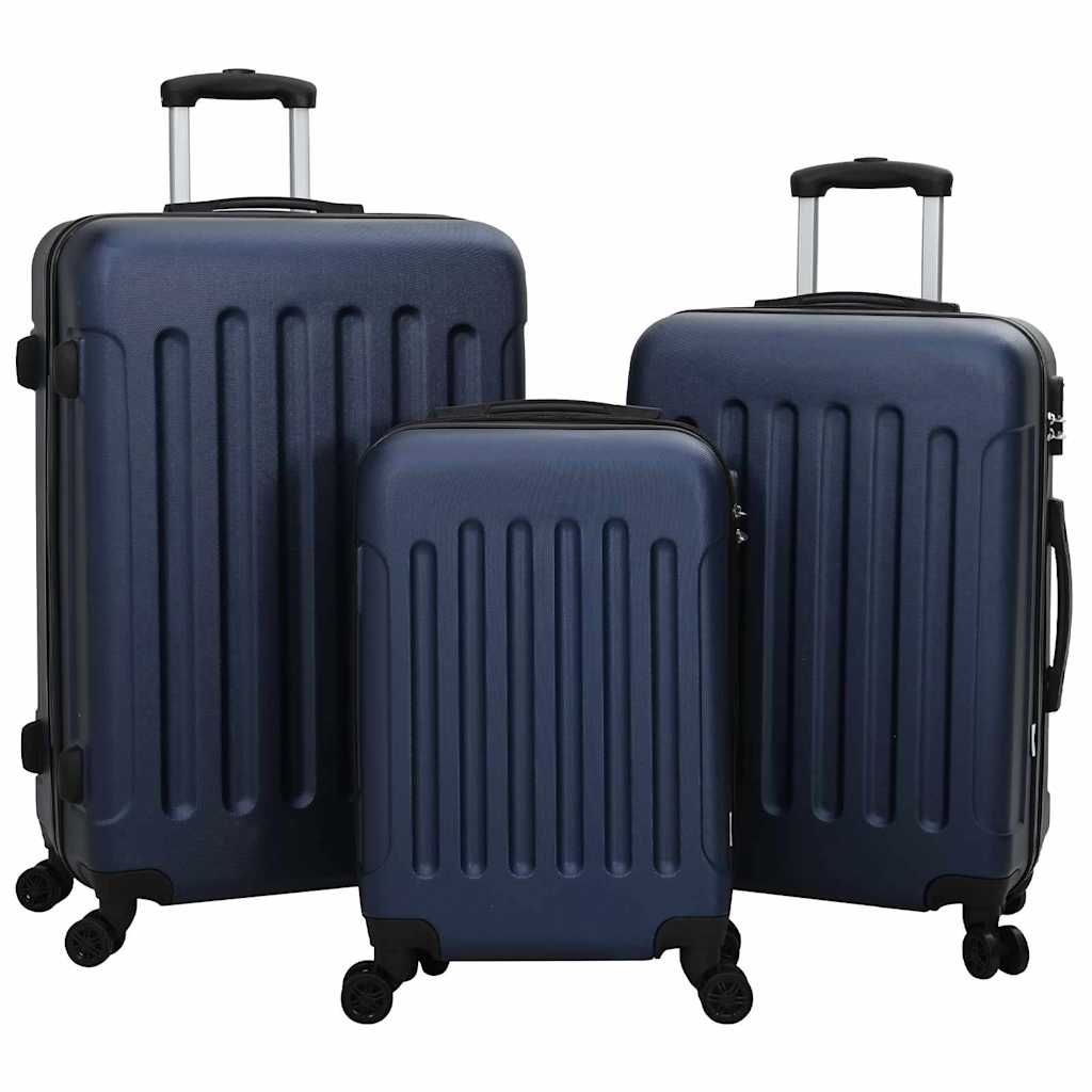 Suitcase with Lock 3 pcs Dark Blue 50 x 31 x 78 cm ABS Plastic