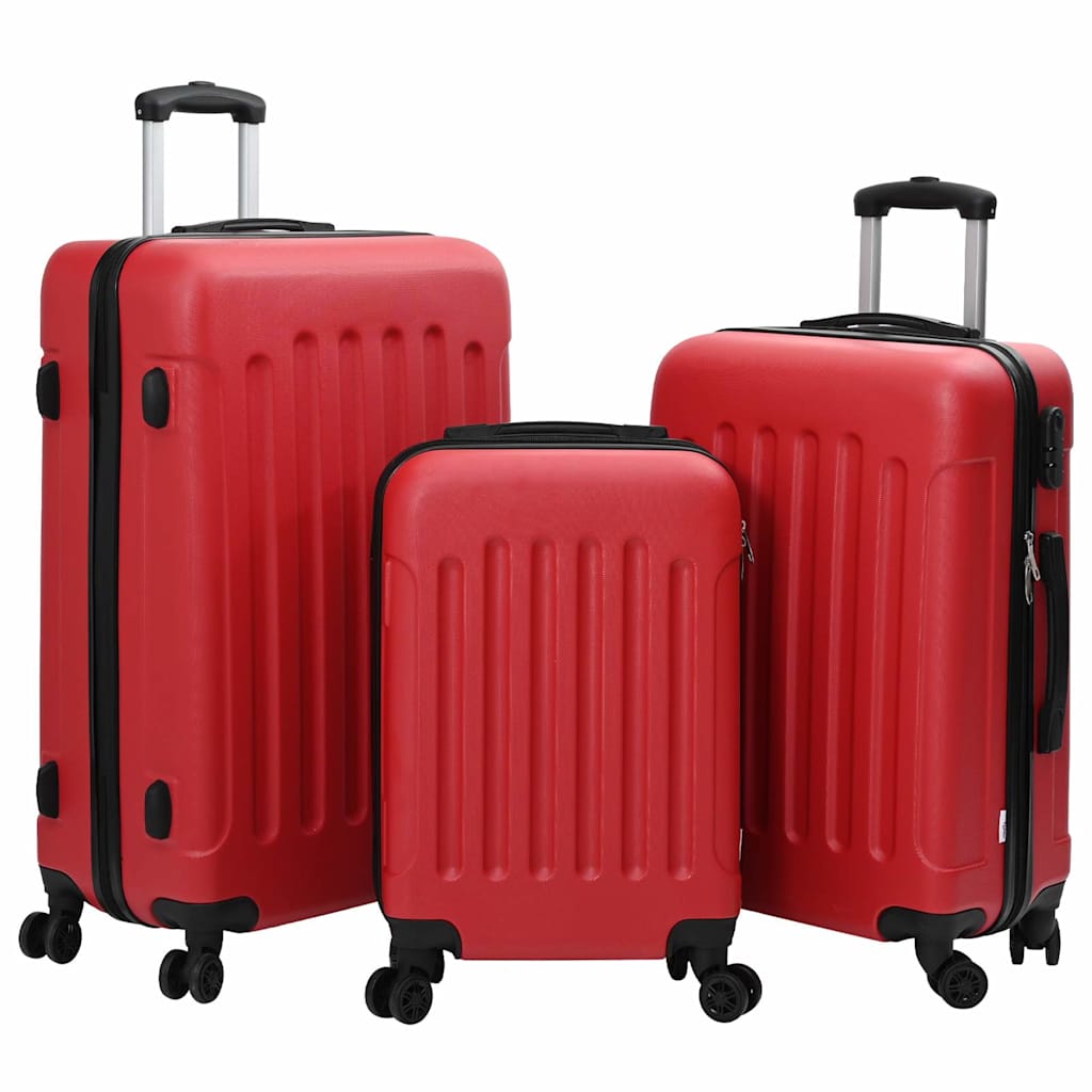 Suitcase with Lock 3 pcs Red 50 x 31 x 78 cm ABS Plastic