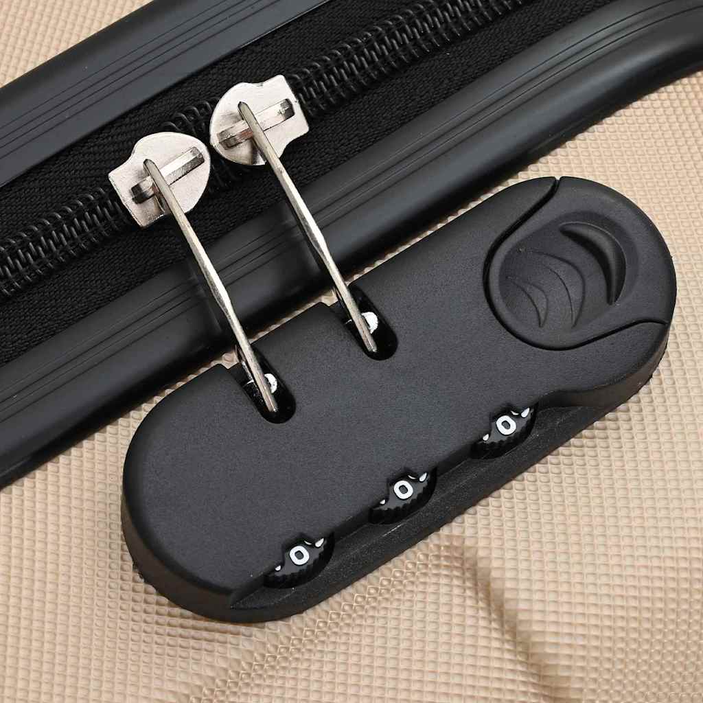 Suitcase with Lock 3 pcs Champagne 50 x 31 x 78 cm ABS Plastic