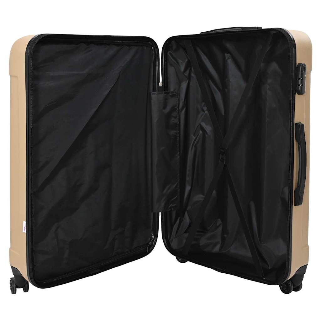 Suitcase with Lock 3 pcs Champagne 50 x 31 x 78 cm ABS Plastic