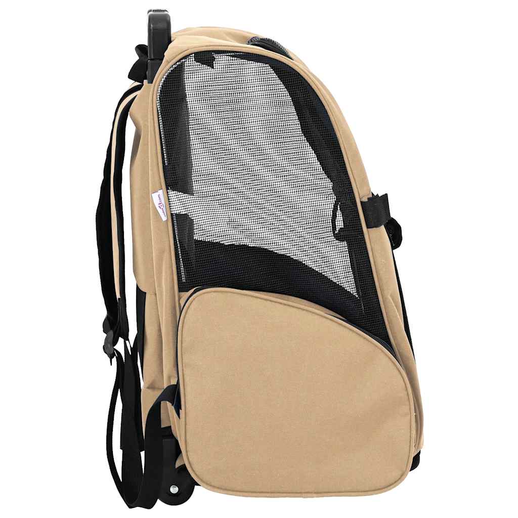 Pet Trolley 3-in-1 Design Sand 48x32x(57-106) cm Oxford Fabric