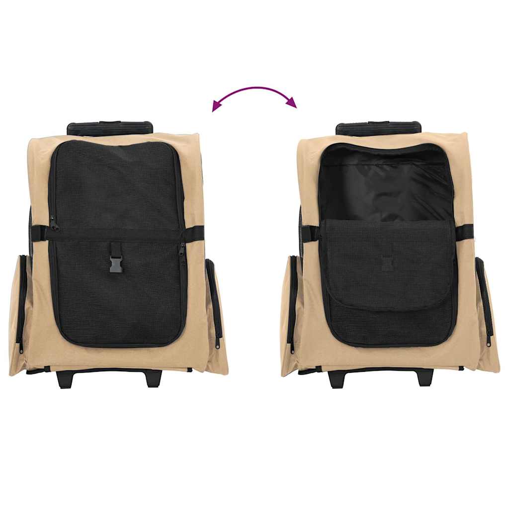 Pet Trolley 3-in-1 Design Sand 48x32x(57-106) cm Oxford Fabric