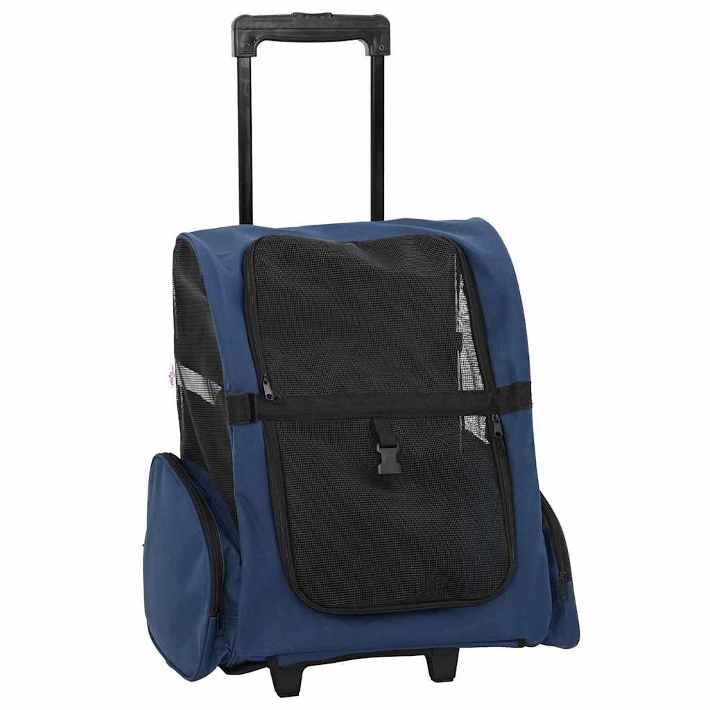 Pet Trolley 3-in-1 Design Blue 48x32x(57-106) cm Oxford Fabric