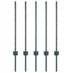 Fence Post 5 pcs Green 120 cm Steel