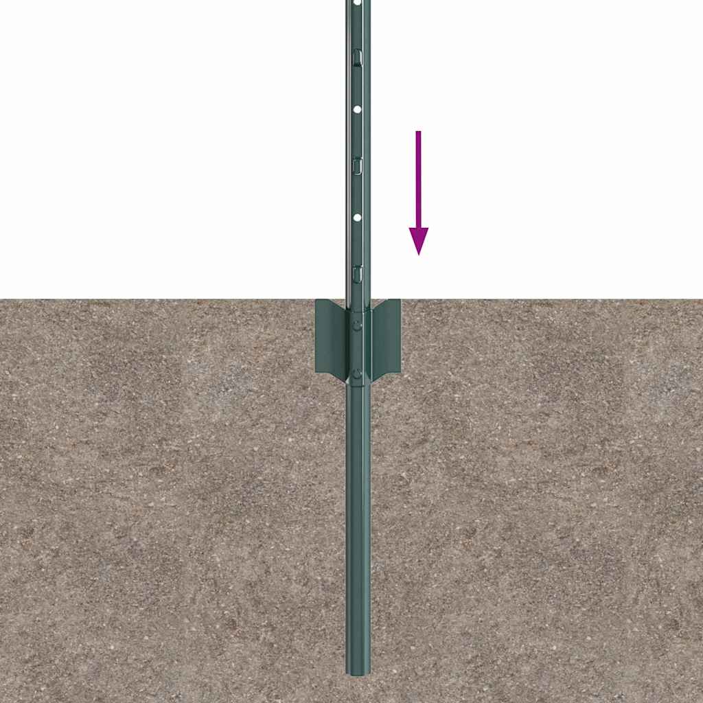 Fence Post 5 pcs Green 120 cm Steel