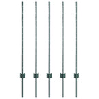 Fence Post 5 pcs Green 140 cm Steel