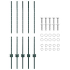 Fence Post 5 pcs Green 140 cm Steel