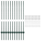 Fence Post 11 pcs Green 100 cm Steel