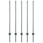 Fence Post 5 pcs Green 120 cm Steel