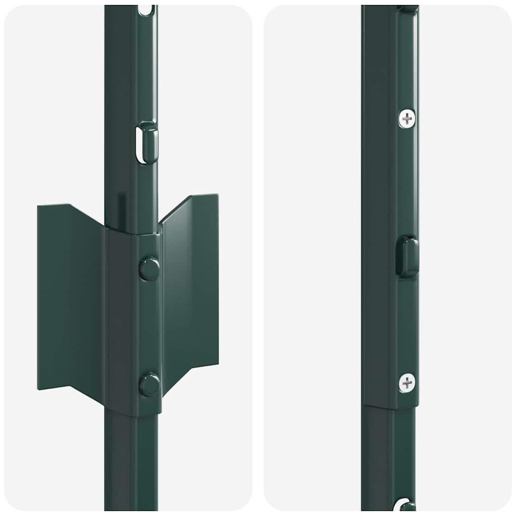 Fence Post 11 pcs Green 140 cm Steel