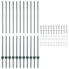 Fence Post 11 pcs Green 140 cm Steel