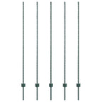 Fence Post 5 pcs Green 150 cm Steel
