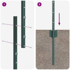 Fence Post 5 pcs Green 150 cm Steel