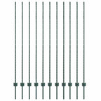 Fence Post 11 pcs Green 160 cm Steel