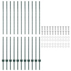 Fence Post 11 pcs Green 160 cm Steel